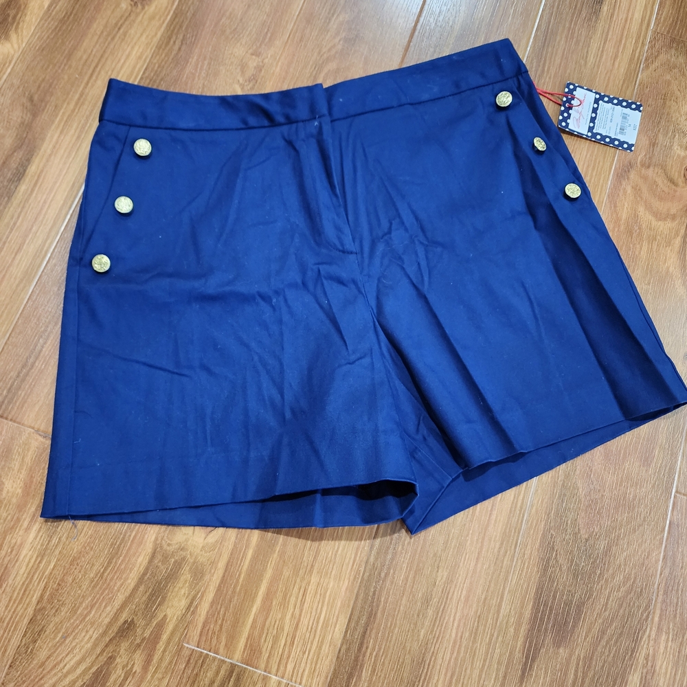 Marilyn Monroe Navy High Waist Shorts with Gold Accents